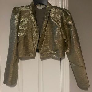 Gold cropped blazer
